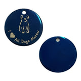 All Dogs Matter Titanium Dog Tag (25mm), Engravable, Blue | Round