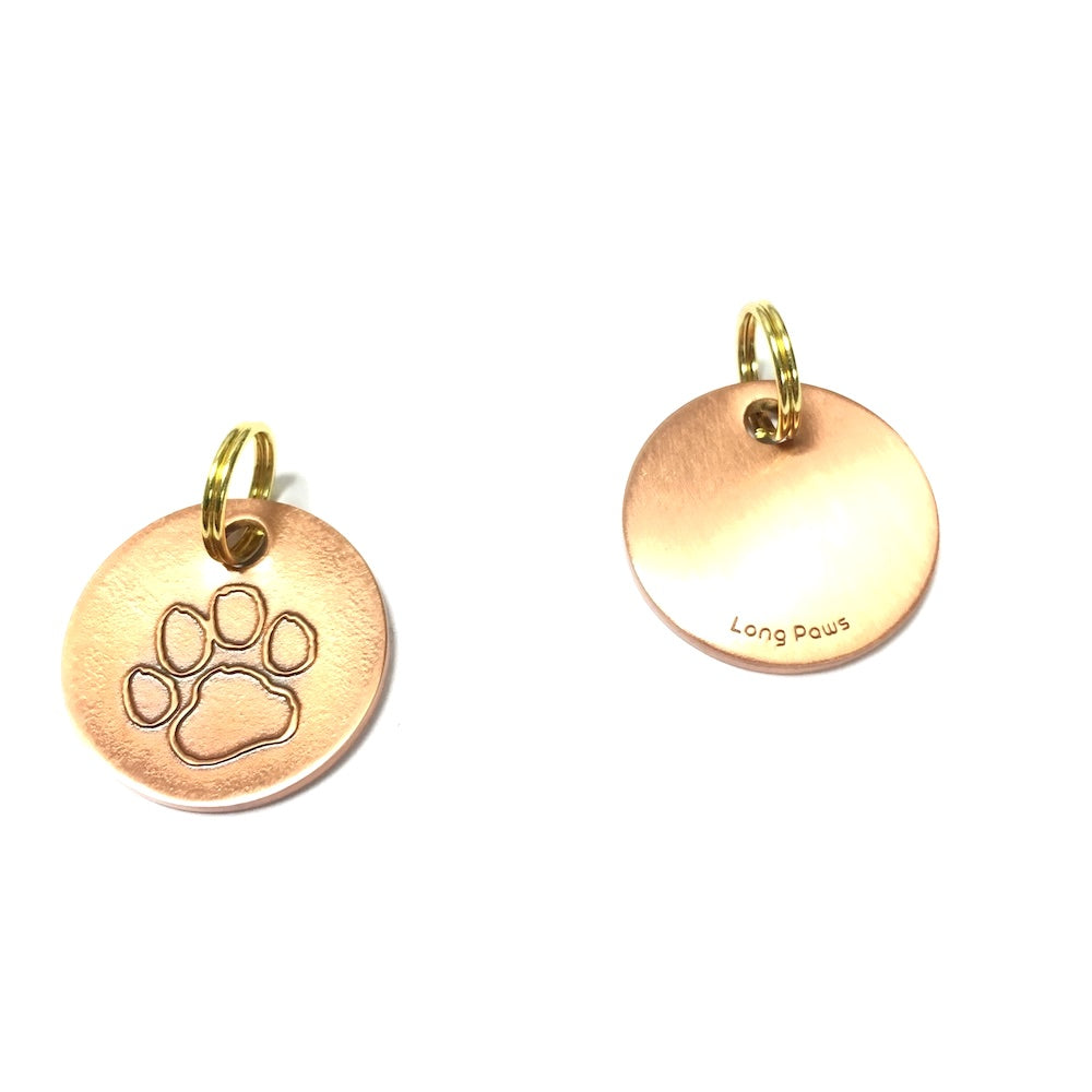 Antique Copper Paw, Dog Tags (22mm)