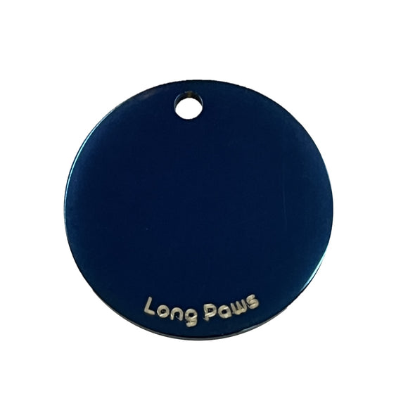 Titanium Dog Tag (25mm), Engravable, Blue | Round