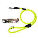 Reflective Padded Black Collar & Neon Rope Lead Set-1