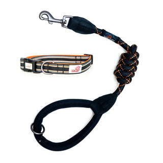 Comfort Trigger Clip Rope Lead (80cm/120cm) & Reflective Collar Set