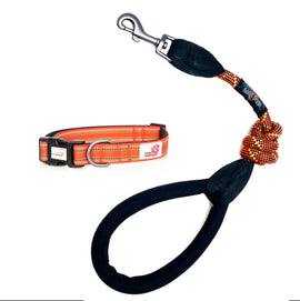 Comfort Trigger Clip Rope Lead (80cm/120cm) & Reflective Collar Set - 0
