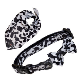 Funk the Dog Collar, Bowtie & Bandana Set | Cow Print