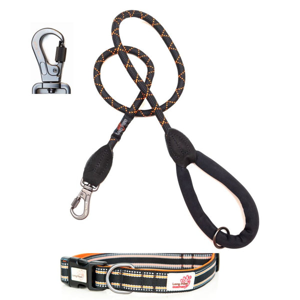 Comfort Screw Lock Rope Lead (120cm) & Reflective Collar Set