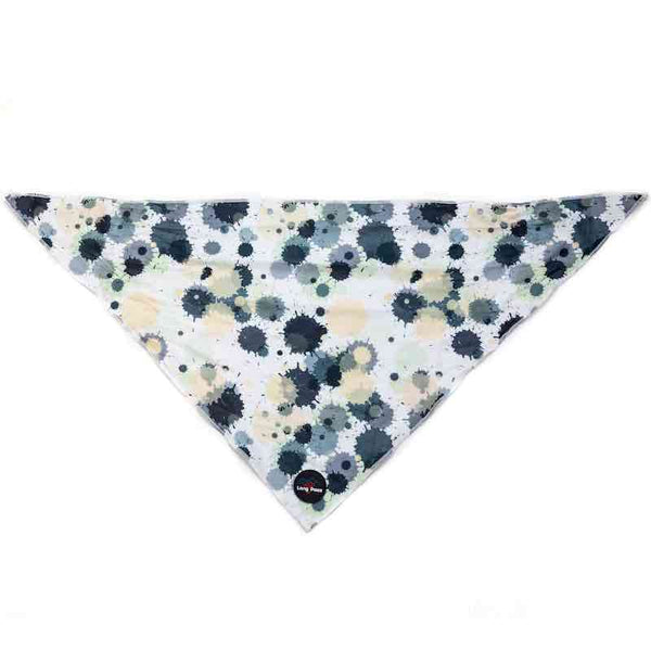 Funk the Dog Collar, Bowtie & Bandana Set | Paint Splodge Grey, Green, Yellow & White