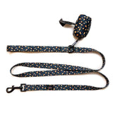 Funk the Dog Lead & Poo Bag Pouch Set | Leopard Green & Gold