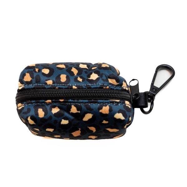 Funk the Dog Lead & Poo Bag Pouch Set | Leopard Green & Gold