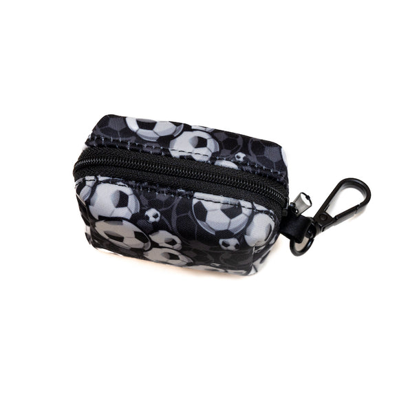 Funk the Dog Lead & Poo Bag Pouch Set | Black & White Footballs