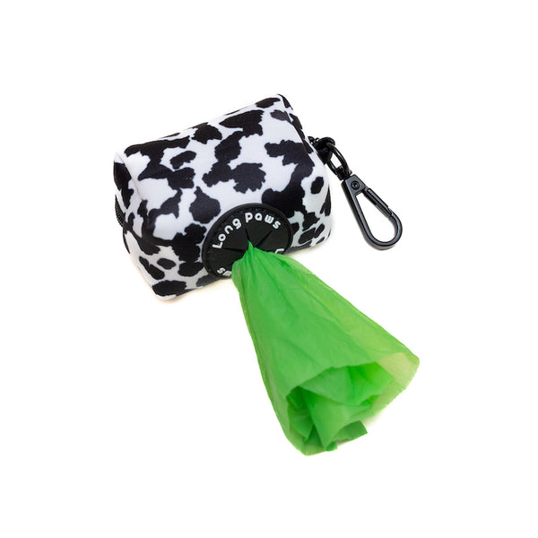 Funk the Dog Lead & Poo Bag Pouch Set | Cow Print