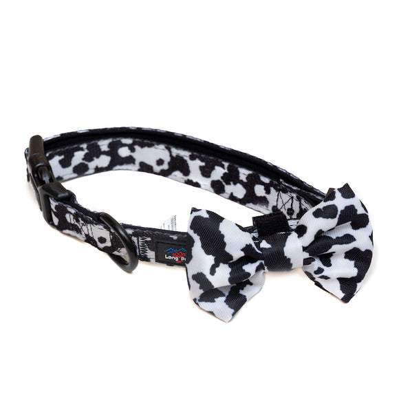 Funk the Dog Collar & Bow Set | Cow Print
