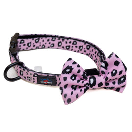 Funk the Dog Collar & Bow Set | Pink Leopard