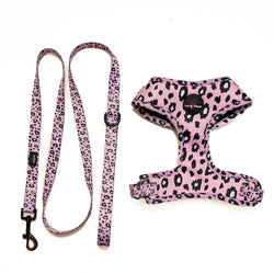 Pink Leopard Dog Harness