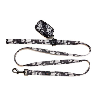 Funk the Dog Lead & Poo Bag Pouch Set | Black & White Footballs