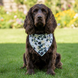 Funk The Dog Bandana | Paint Splodge Grey, Green, Yellow & White