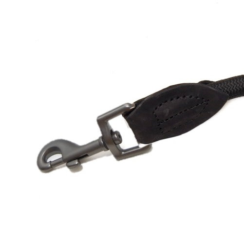 Reflective Collar with matching Black Comfort Trigger Hook Rope Lead (80/120cm) Set, All Black