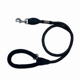 Reflective Collar with matching Black Comfort Trigger Hook Rope Lead (80/120cm) Set, All Black
