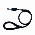Reflective Collar with matching Black Comfort Trigger Hook Rope Lead (80/120cm) Set, All Black