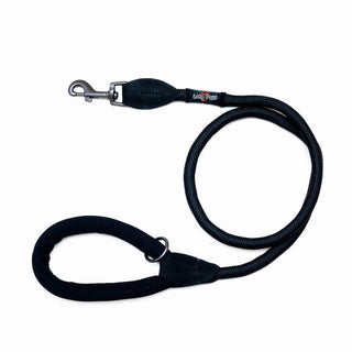 Reflective Collar with matching Black Comfort Trigger Hook Rope Lead (80/120cm) Set, All Black
