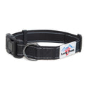 Reflective Collar with matching Black Comfort Trigger Hook Rope Lead (80/120cm) Set, All Black