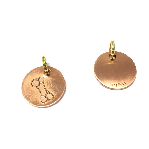 Antique Copper Bone, Dog Tags (22mm)