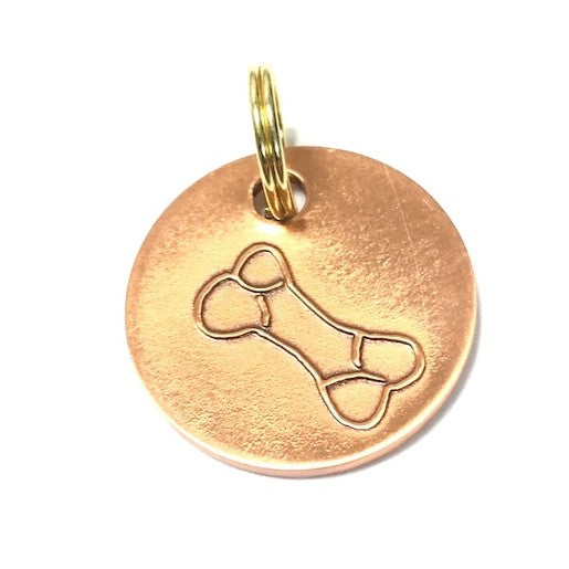 Antique Copper Bone, Dog Tags (22mm)