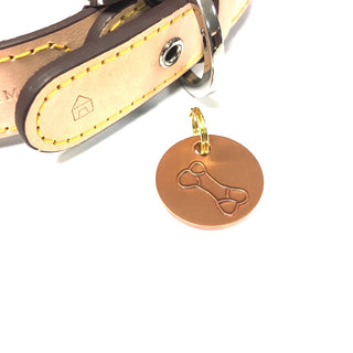 Antique Copper Bone, Dog Tags (22mm)
