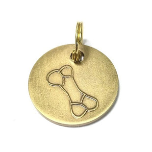 Antique Gold Bone, Dog Tags (22mm)