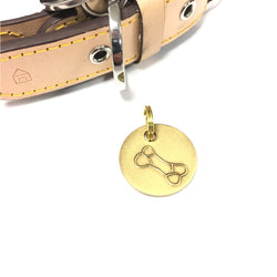 Antique Gold Bone, Dog Tags (22mm)