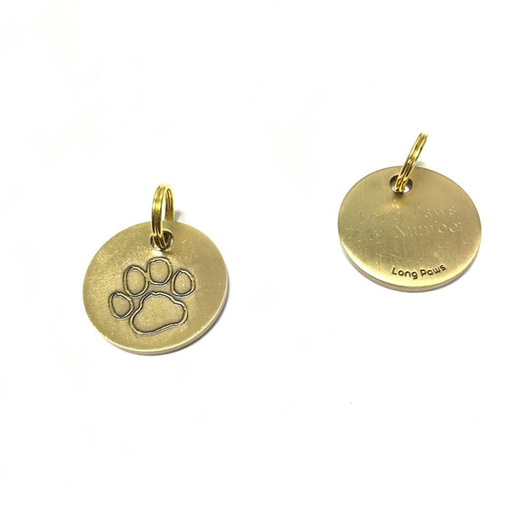 Antique Gold Paw, Dog Tags (22mm)