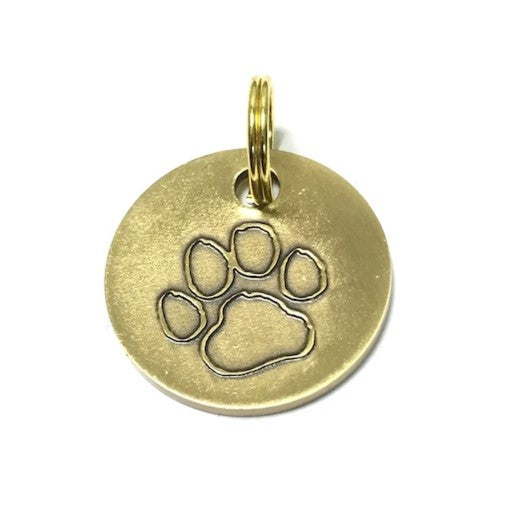 Antique Gold Paw, Dog Tags (22mm)