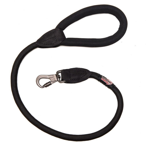 Reflective Collar with matching Black Comfort Slide Lock Rope Lead (75cm) Set, All Black