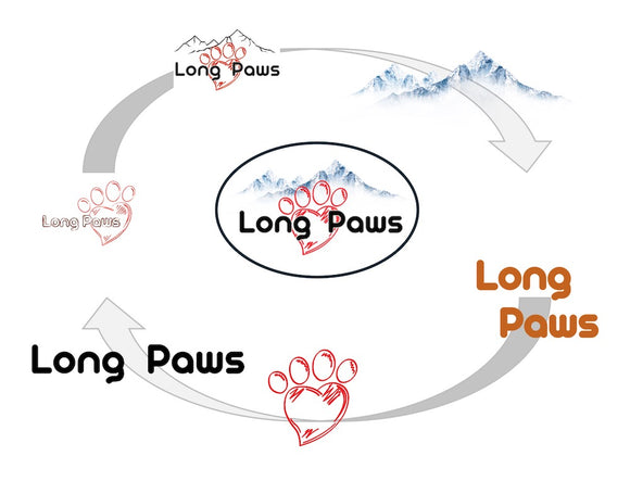 Long paws logo iterations