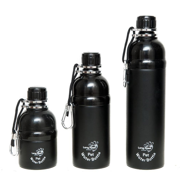 Long Paws Lick 'n Flow Dog Water Bottle - Black