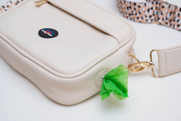 Stride bag cream beige leopard poo bag dispenser 1