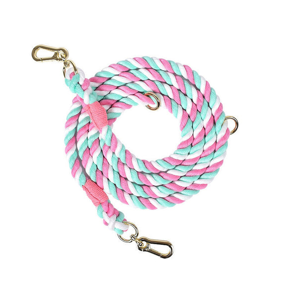 Twisted coloured multi function rope lead 03 01 16 42 38