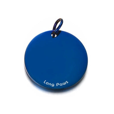 Titanium Dog Tag (22mm), Engravable, Blue | Round