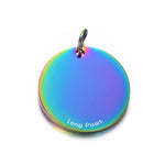 Steel Dog Tag (22mm) in Rainbow Colour | Round