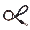 Comfort Rope Lead | SCREW Lock | Black with Orange Stripes | 48in / 120cm - Long Paws