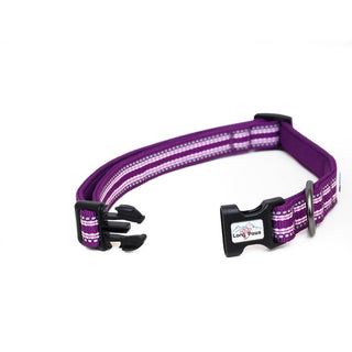 Long Paws Padded & Reflective Dog Collar, Purple