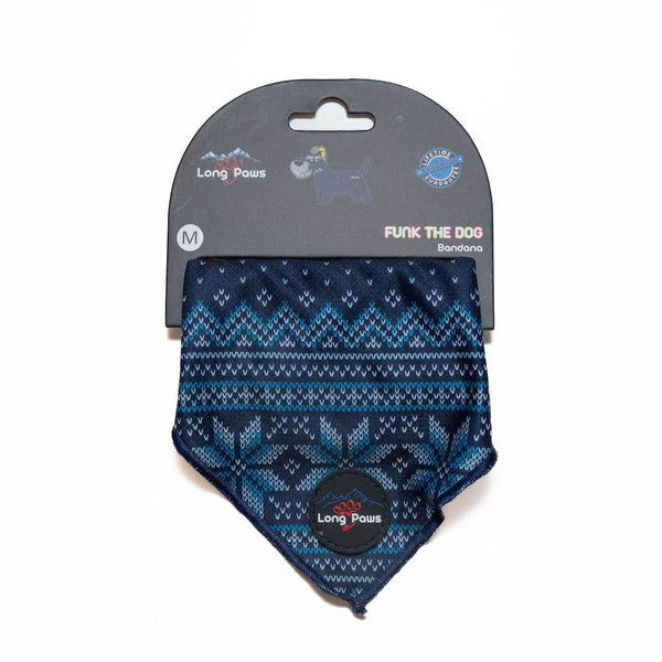 Funk The Dog Christmas Bandana | Blue Traditional Christmas