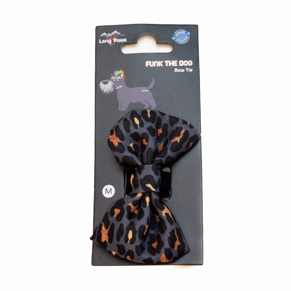 Funk The Dog Bow Tie | GoldBlack Leopard - Long Paws