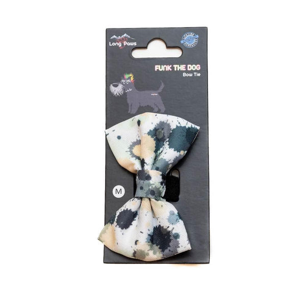 Funk the Dog Bow Tie | Paint Splodge Grey - Long Paws