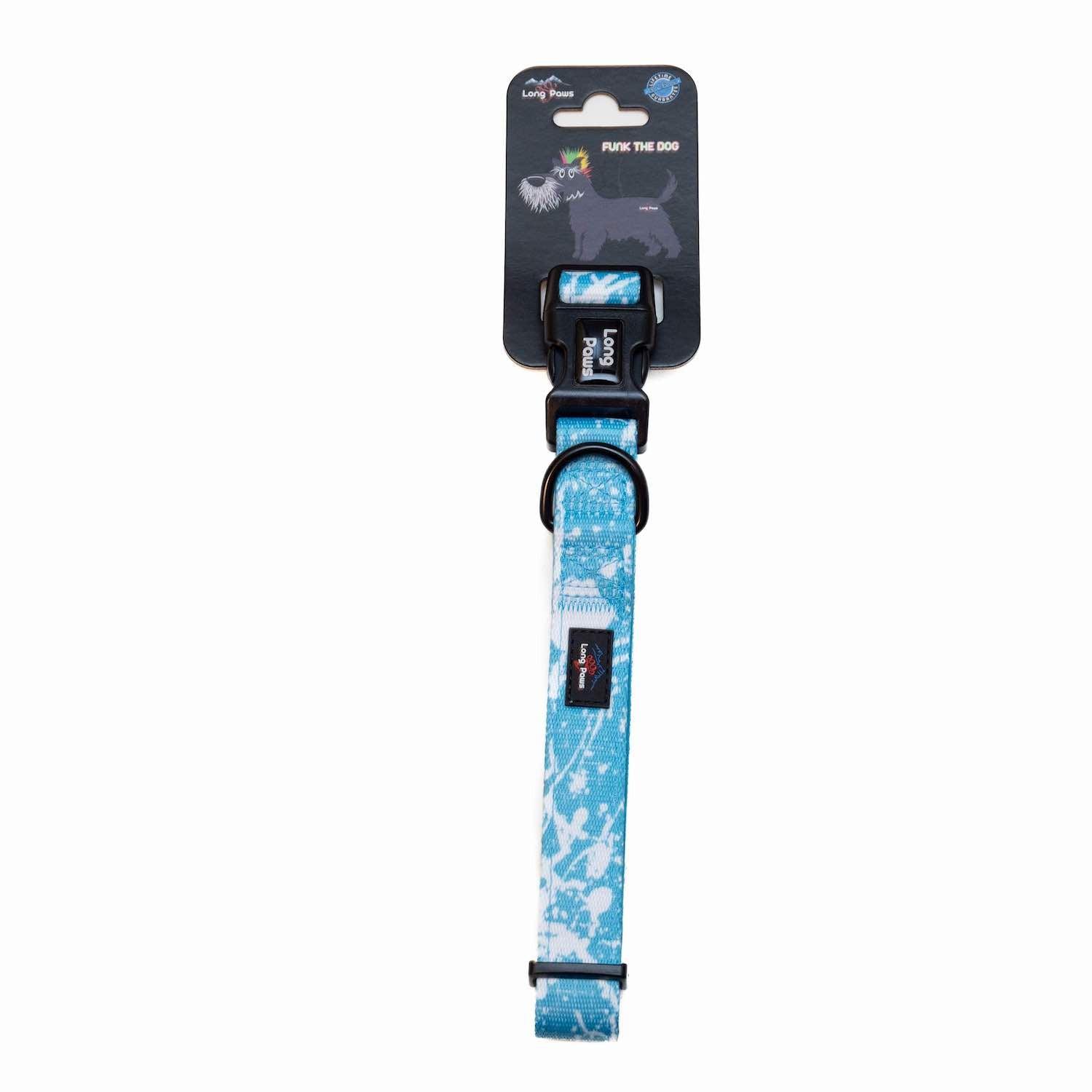 Funk The Dog Collar | Blue Tie Dye - Long Paws