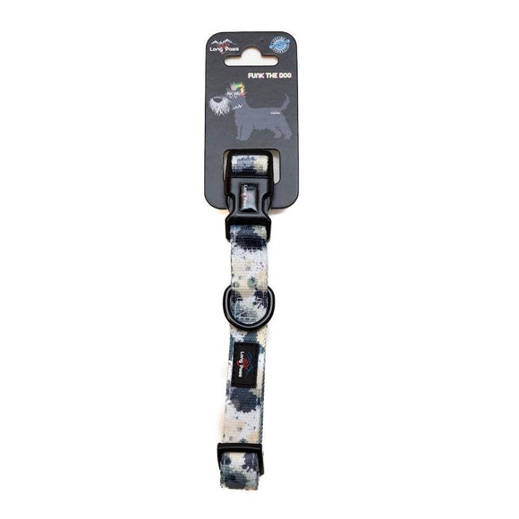Funk the Dog Collar | Paint Splodge Grey - Long Paws