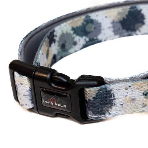 Funk the Dog Collar & Bow Set | Paint Splodge Grey, Green, Yellow & White