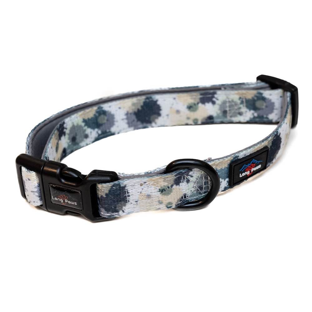 Funk the Dog Collar & Bow Set | Paint Splodge Grey, Green, Yellow & White