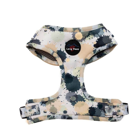 Funk the Dog Harness & Lead Set | Paint Splodge Grey, Green, Yellow & White