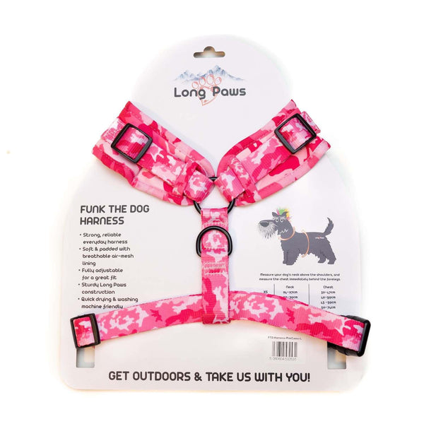 Funk The Dog Harness | Pink Camo - Long Paws