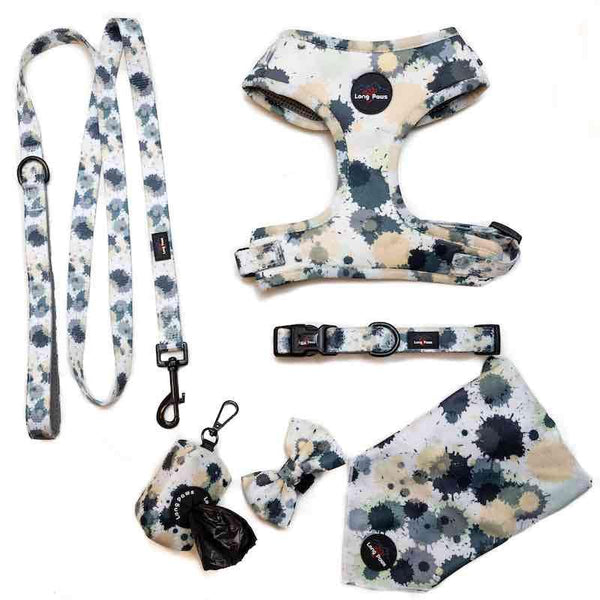 Funk the Dog Harness | Paint Splodge Grey - Long Paws