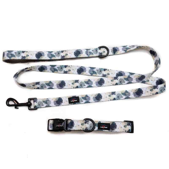 Funk the Dog Collar & Lead Set | Paint Splodge Grey